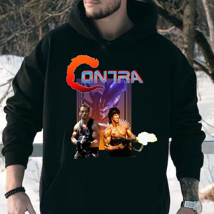 Contra movie shirt, Sylvester Stallone, Arnold Schwarzenegger t-shirt hoodie