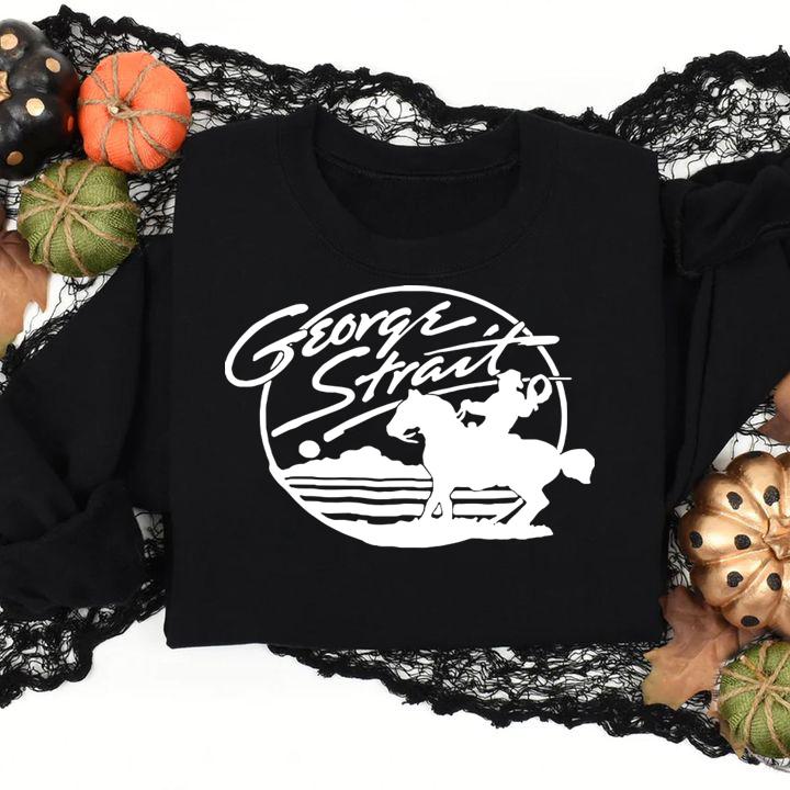 Black and White George Strait Music Outlaw t-shirt sweatshirt