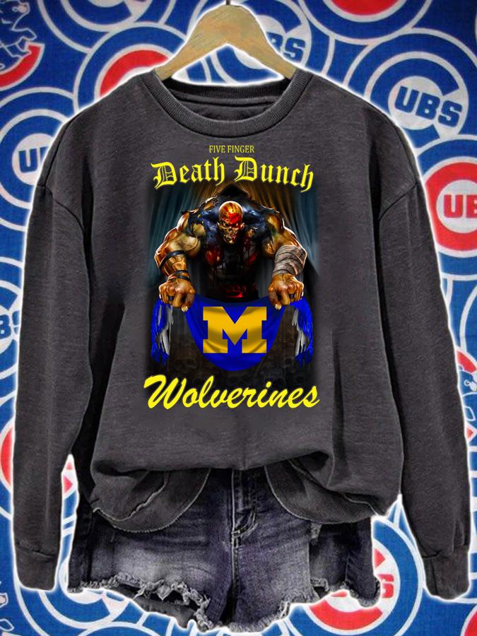Five Finger Death Punch holding Michigan Wolverines flag t-shirt sweatshirt