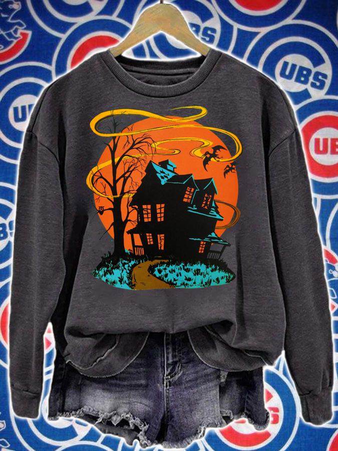 Beautiful Vintage Halloween Beistle Haunted House Horror t-shirt sweatshirt