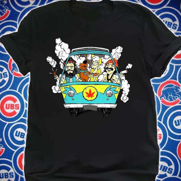 Hippie Car Cannabis Scooby Doo And Hippie Old Man Smoking Weed t-shirt shirt