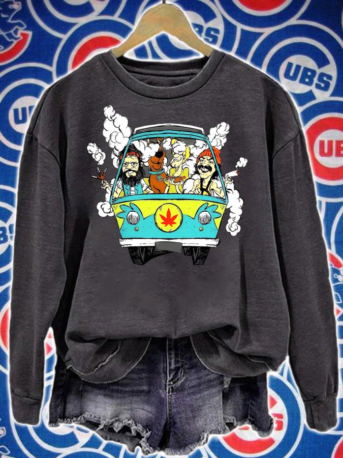 Hippie Car Cannabis Scooby Doo And Hippie Old Man Smoking Weed t-shirt sweatshirt