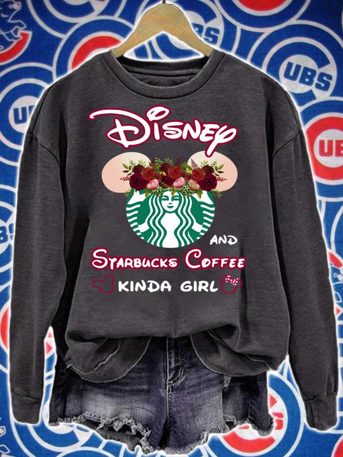 Mickey Mouse Disney and Starbucks coffee kinda girl t-shirt sweatshirt