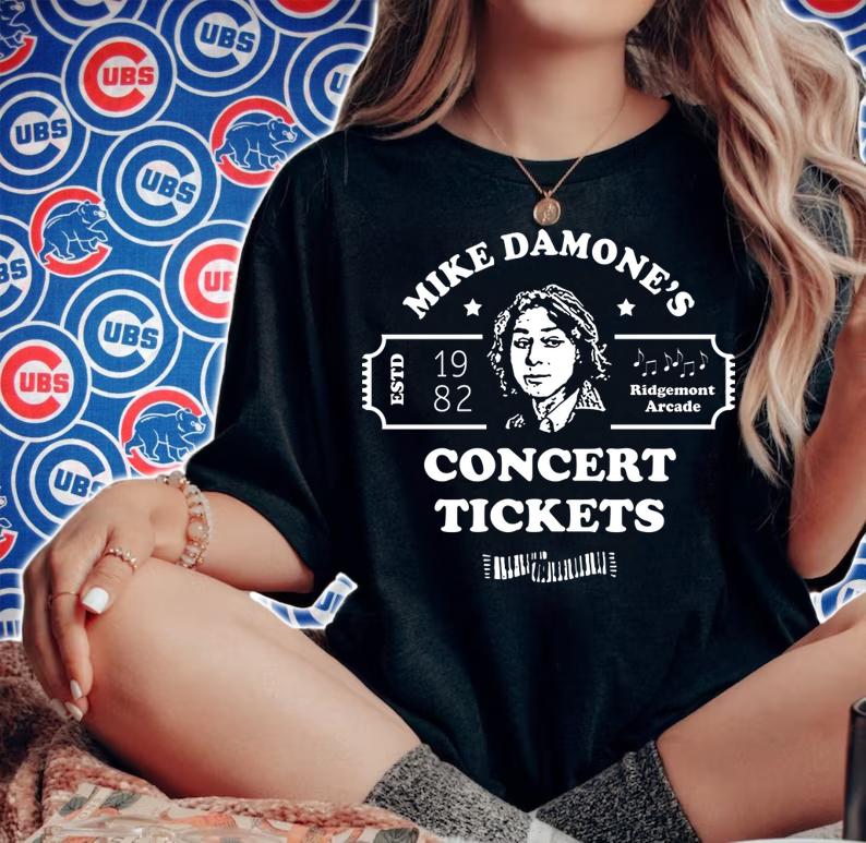 Pretty Mike Damone's 1982 Ridgemont Areade concert tickets t-shirt woman shirt