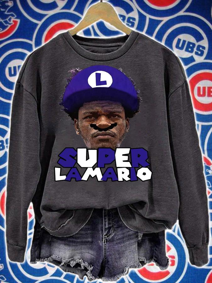 Baltimore Ravens Lamar Jackson Super Lamario t-shirt sweatshirt