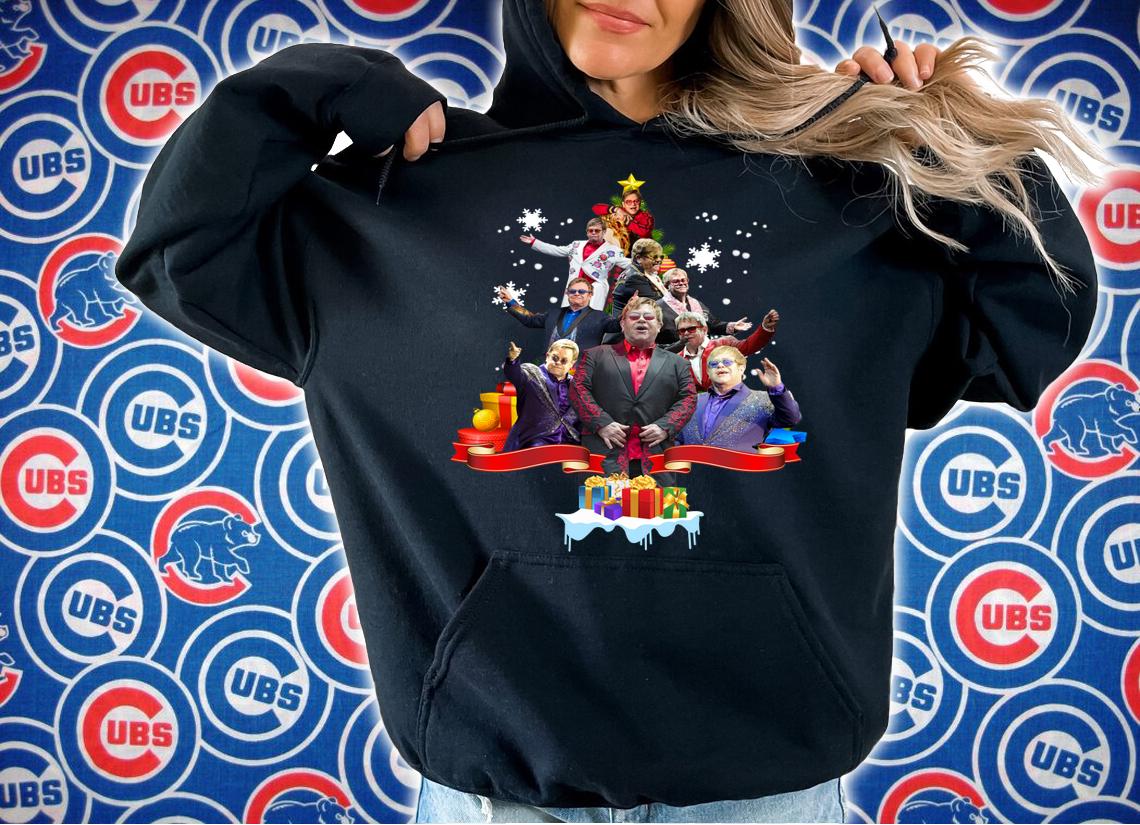Elton John Christmas tree gift t-shirt hoodie