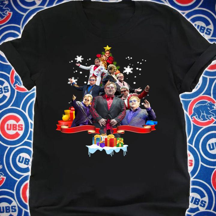 Elton John Christmas tree gift t-shirt shirt