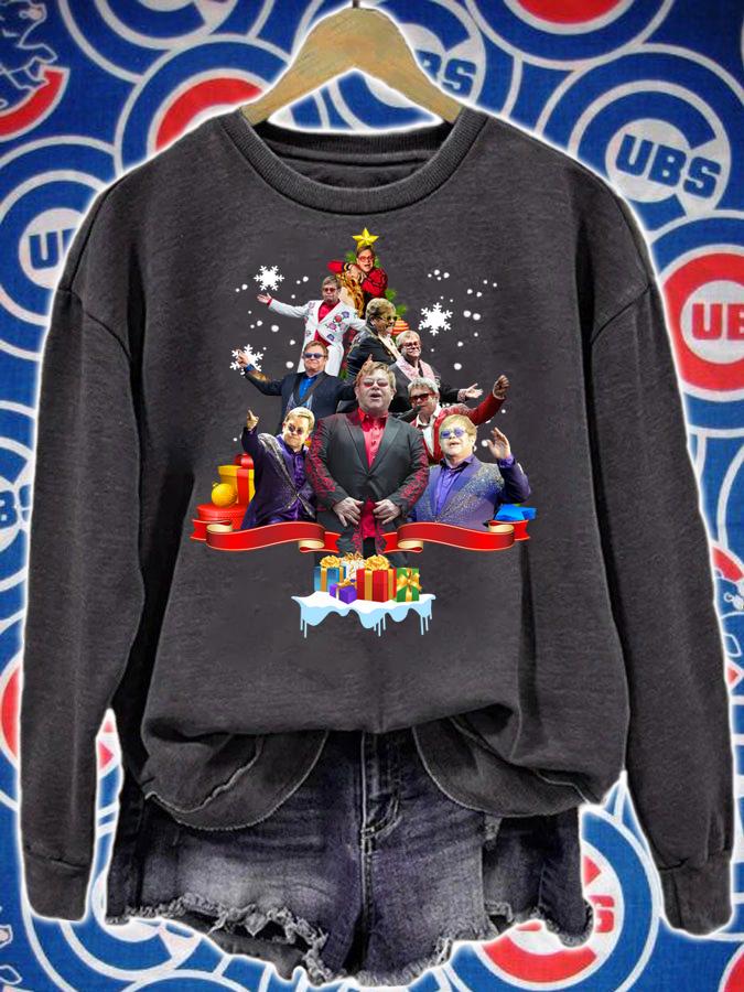 Elton John Christmas tree gift t-shirt sweatshirt