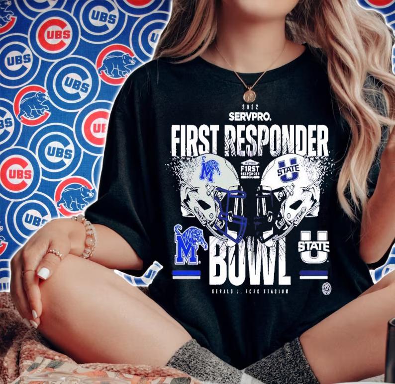2022 First Responder Bowl Memphis Tigers and Utah State Aggies shirt t-shirt woman shirt
