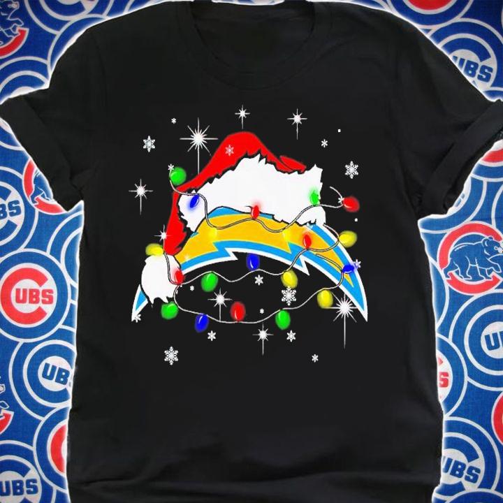 Angeles Chargers Santa hat Christmas shirt t-shirt shirt