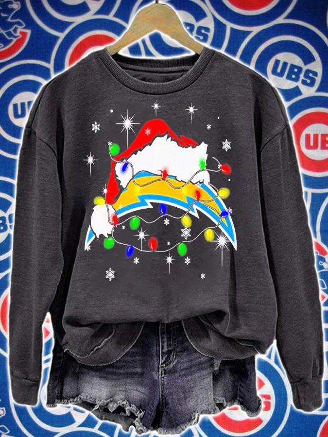 Angeles Chargers Santa hat Christmas shirt t-shirt sweatshirt