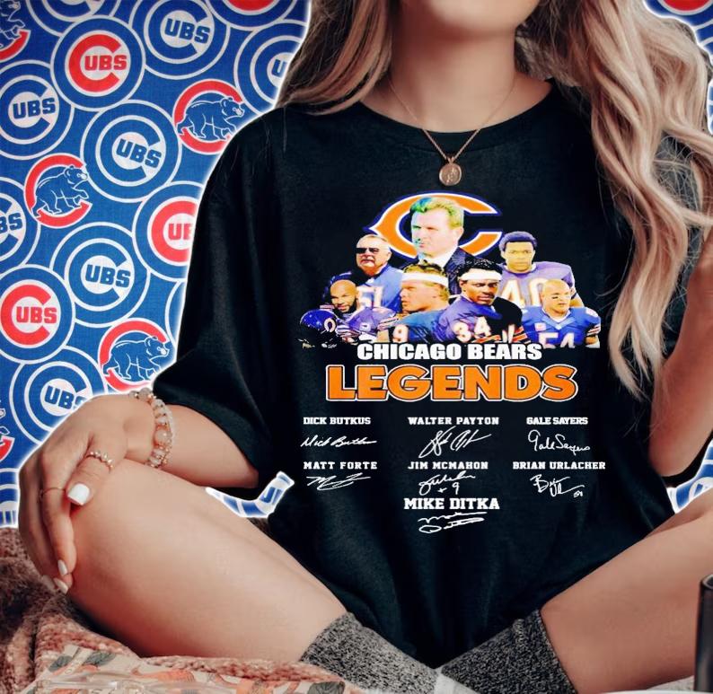 Chicago Bears Legends players signatures shirt t-shirt woman shirt