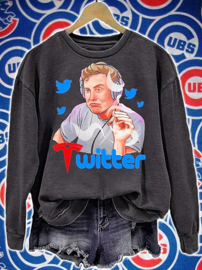 Elon Musk Smoking Tesla Twitter Funny Shirt t-shirt