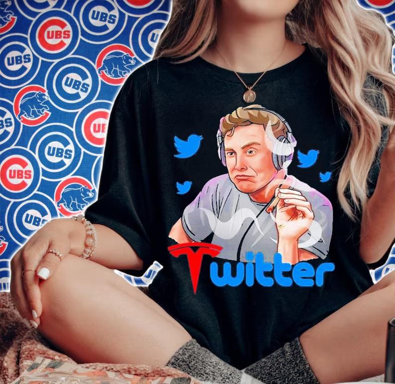 Elon Musk Smoking Tesla Twitter Funny Shirt t-shirt