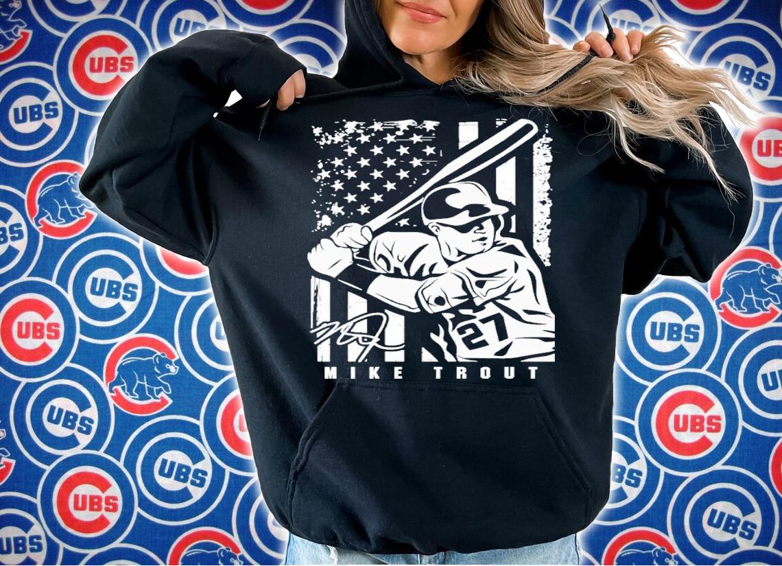 Mike Trout Player Illustration Flag Shirt t-shirt