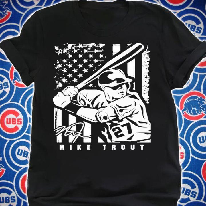 Mike Trout Player Illustration Flag Shirt t-shirt