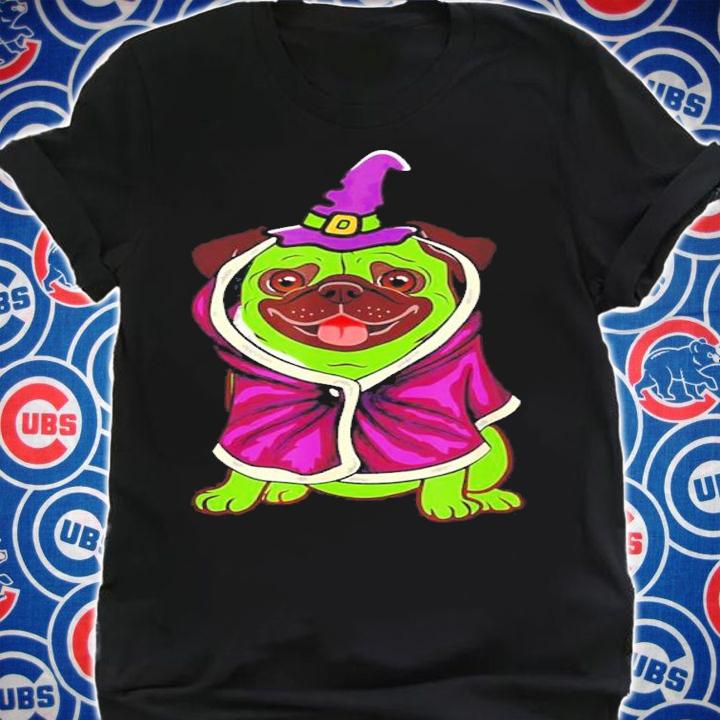 Green Witch Pug Cute Dog Halloween Costume Pug-o-ween Funny shirt t-shirt