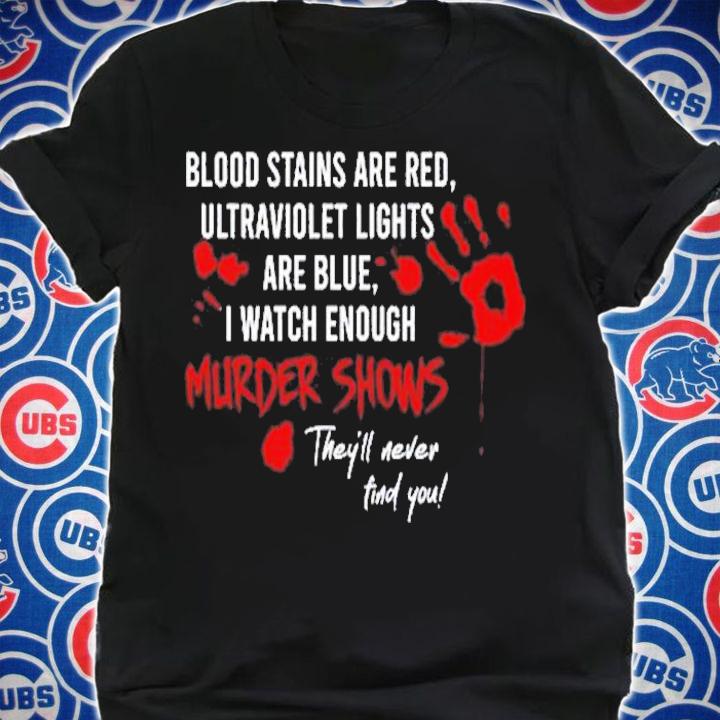 Blood Stains Are Red Ultraviolet Lights Are Blue Halloween T-Shirt t-shirt shirt