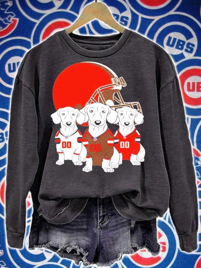Cleveland Browns Dachshund Dogs NFL Football Shirt t-shirt sweatshirt