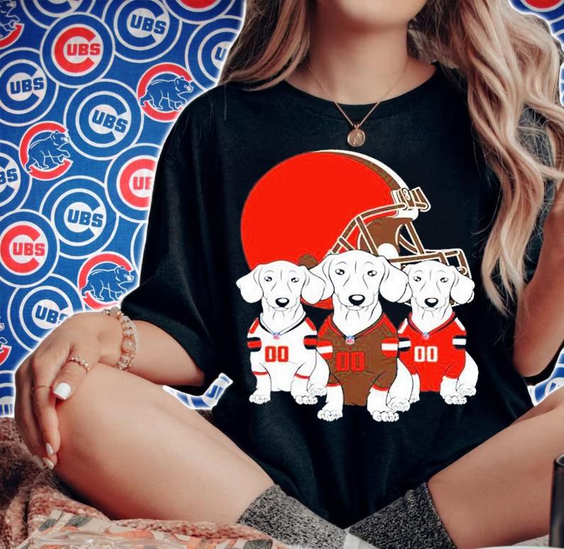 Cleveland Browns Dachshund Dogs NFL Football Shirt t-shirt woman shirt
