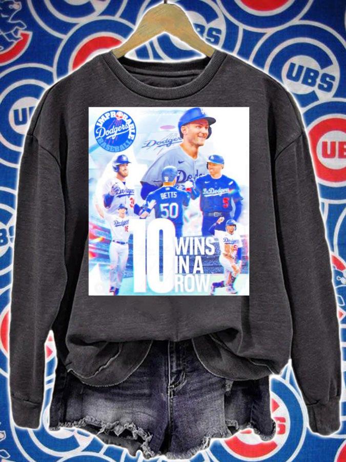 Los Angeles Dodgers 10 Wins In A Row Shirt t-shirt sweatshirt