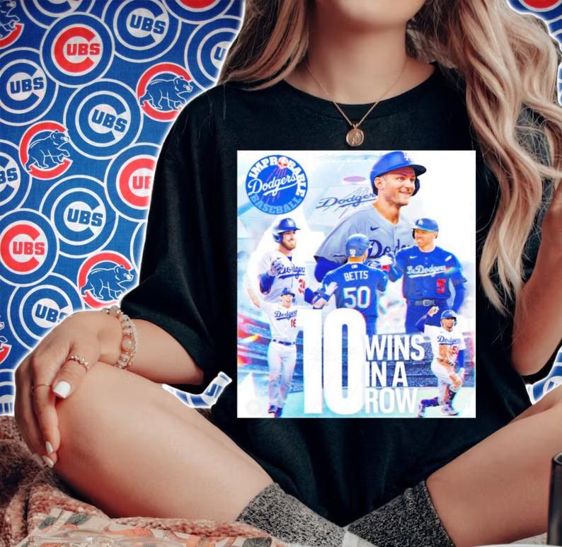 Los Angeles Dodgers 10 Wins In A Row Shirt t-shirt woman shirt