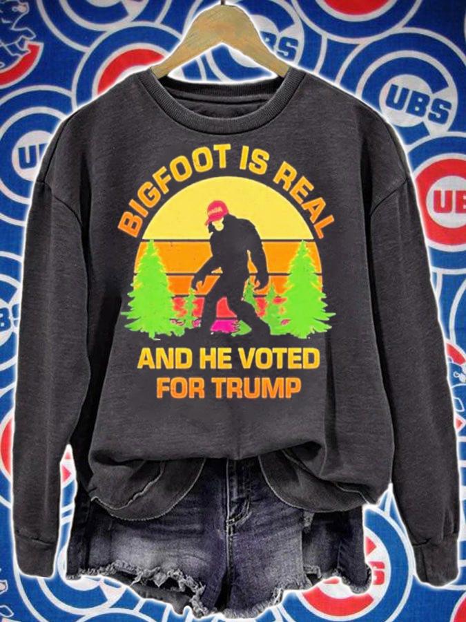 Bigfoot Is Real And He Voted For Trump Vintage Shirt t-shirt sweatshirt