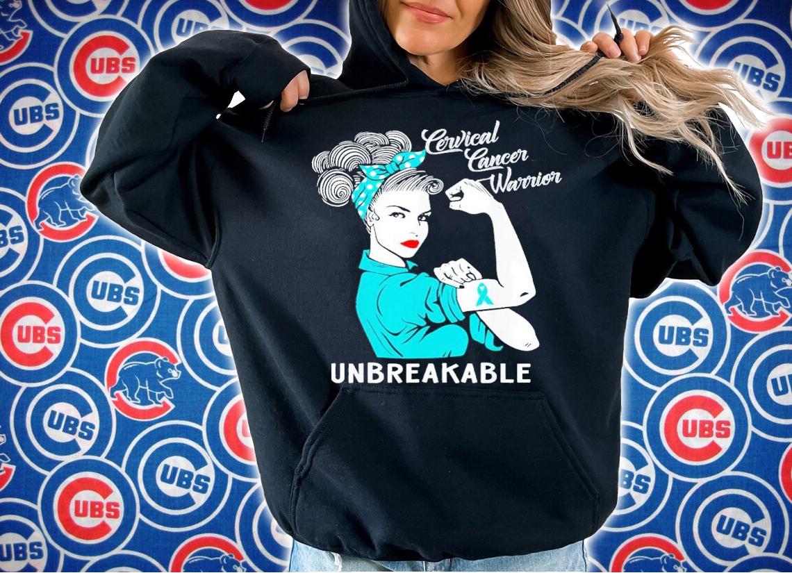 Breast Cancer Awareness Cervical Cancer Warrior Unbreakable Shirt t-shirt