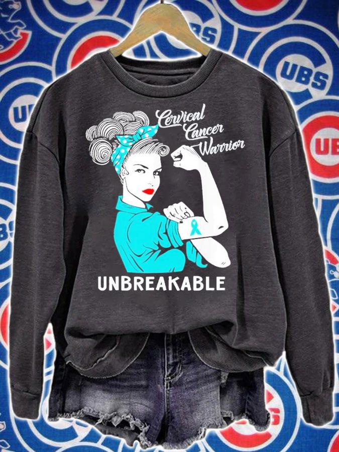 Breast Cancer Awareness Cervical Cancer Warrior Unbreakable Shirt t-shirt