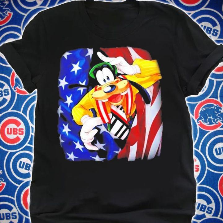 Goofy Dog Flag American 4th Of July Colorful Disney Graphic Cartoon T-Shirt t-shirt