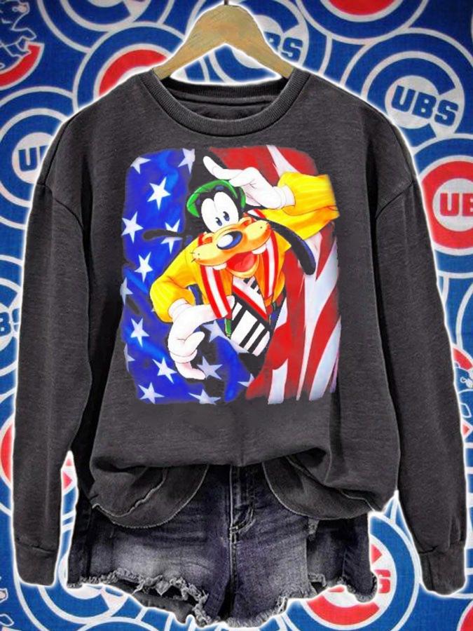 Goofy Dog Flag American 4th Of July Colorful Disney Graphic Cartoon T-Shirt t-shirt