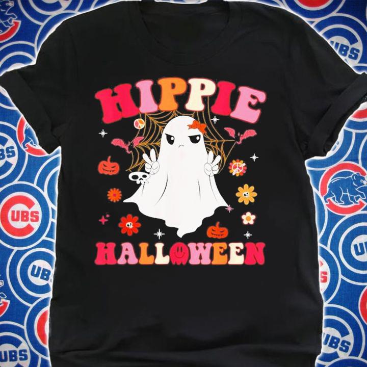 Hippie Halloween Retro Ghost Pumpkin Rainbow Groovy T-Shirt t-shirt shirt