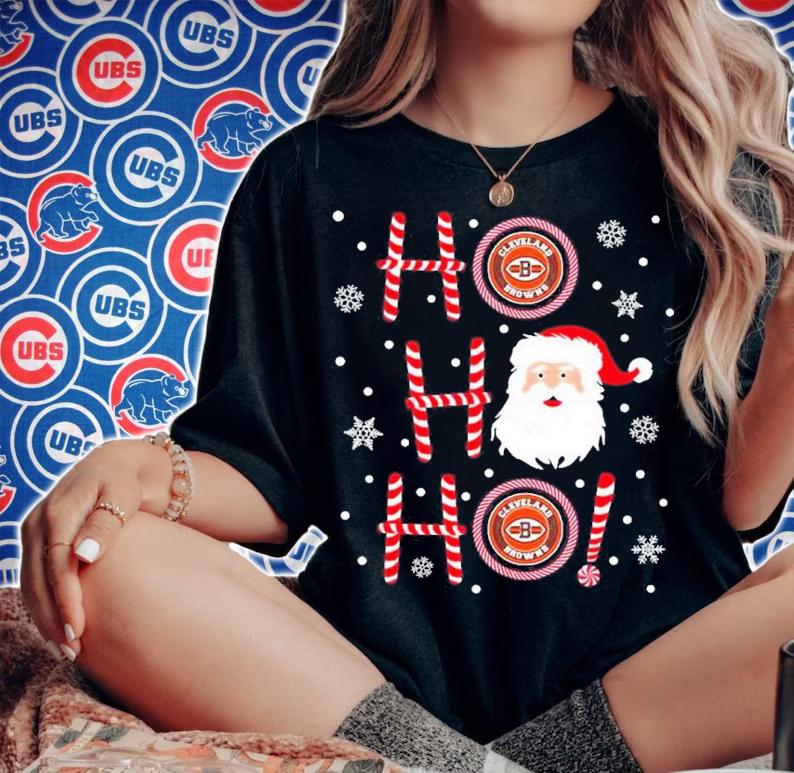 Santa Claus Ho Ho Ho Cleveland Browns Christmas Cleveland Browns Shirt t-shirt woman shirt