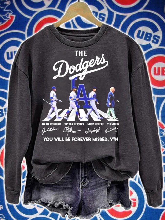 The Dodgers Abbey Road Jackie Robinson Clayton Kershaw Sandy Koufax Vin Scully signatures shirt t-shirt sweatshirt