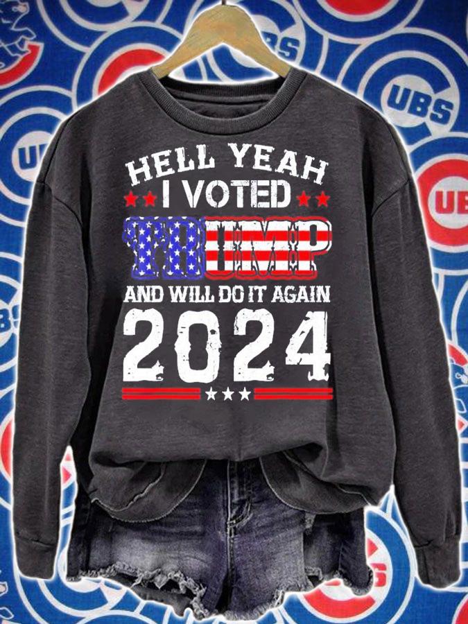 Vintage Trump 2024 Us Flag I Voted for Trump 2024 Election shirt t-shirt sweatshirt