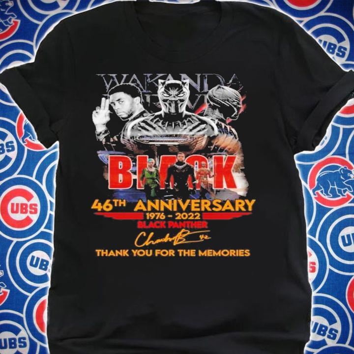 Wakanda Forever Marvel Black Panther 46th Anniversary Signatures Thank You For The Memories Shirt t-shirt