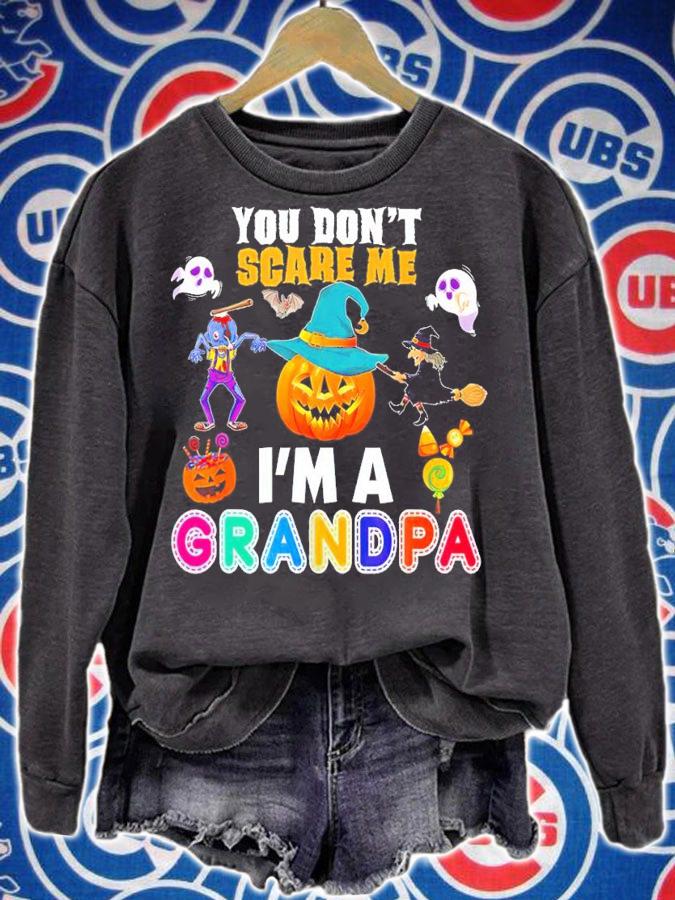 You Dont Scare Me Im A Grandpa Cant Halloween Pumpkin T-Shirt t-shirt sweatshirt