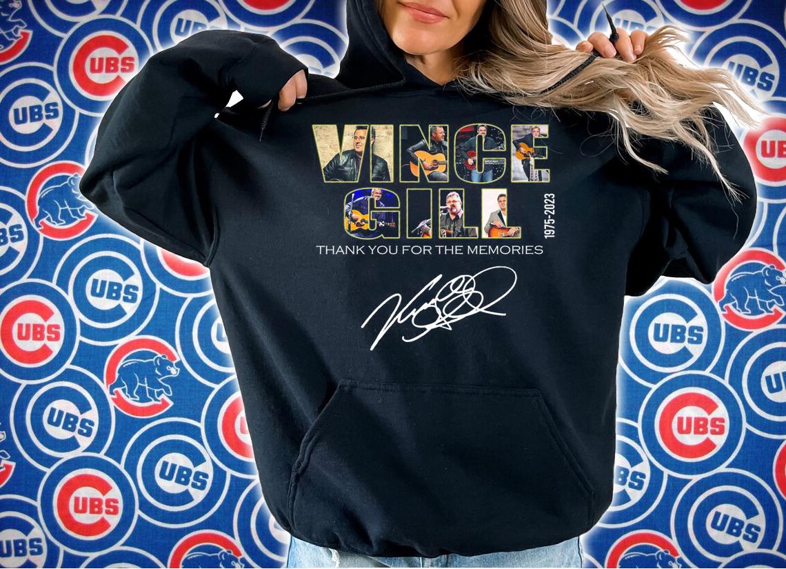 Vince Gill 1975-2023 thank you for the memories signature t-shirt hoodie
