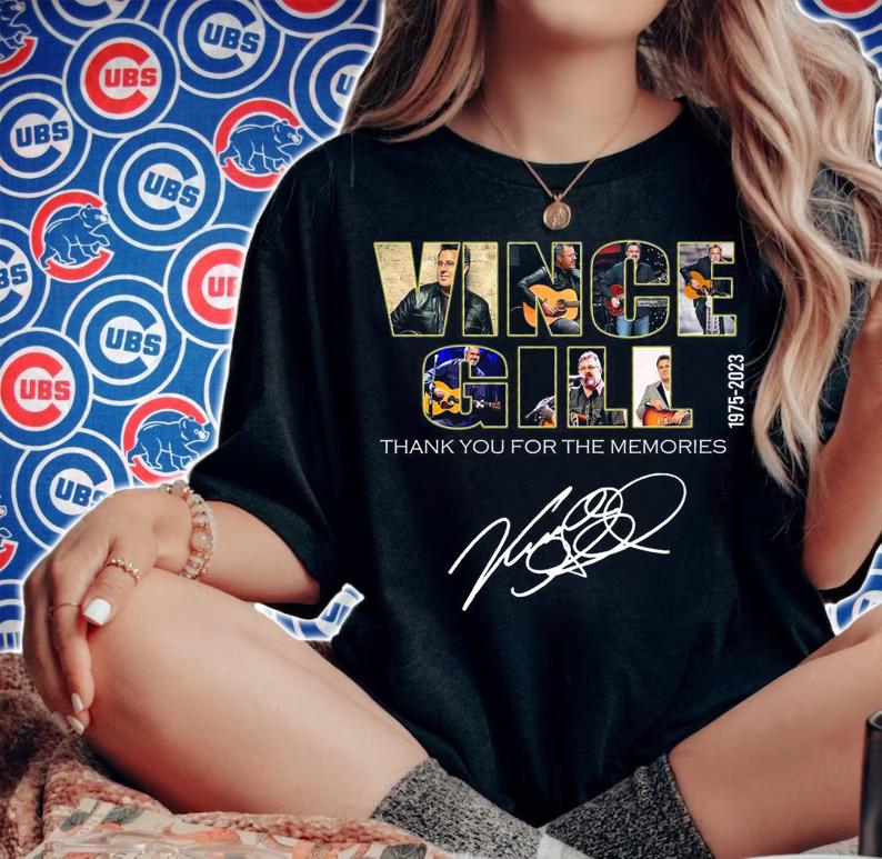 Vince Gill 1975-2023 thank you for the memories signature t-shirt woman shirt