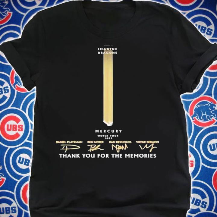 The Image Dragons Mercury World Tour 2022 signatures Thank You For The Memories Shirt t-shirt shirt