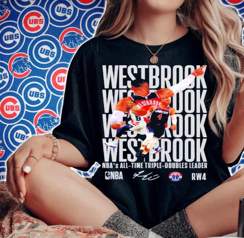 Typography Russell Westbrook NBA Basketball Shirt t-shirt woman shirt