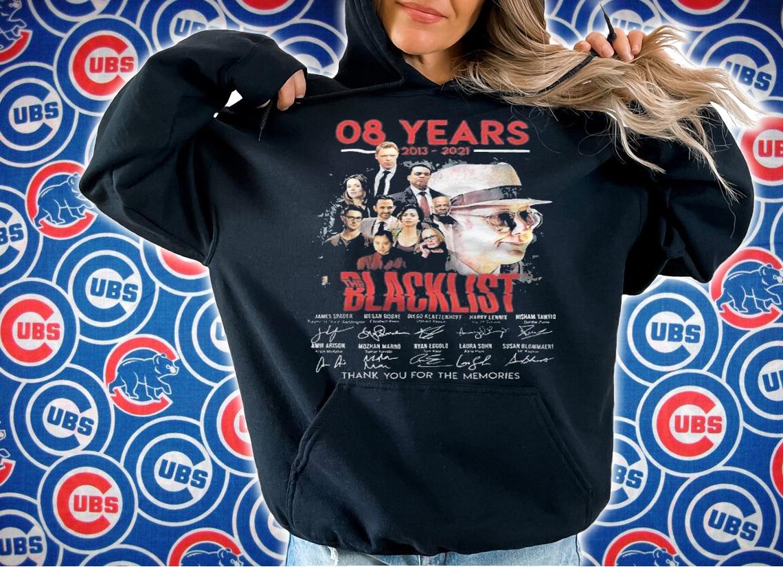 08 years 2013-2021 The Blacklist signatures thank you for the memories shirt t-shirt