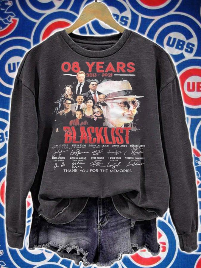 08 years 2013-2021 The Blacklist signatures thank you for the memories shirt t-shirt