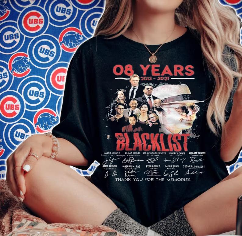 08 years 2013-2021 The Blacklist signatures thank you for the memories shirt t-shirt