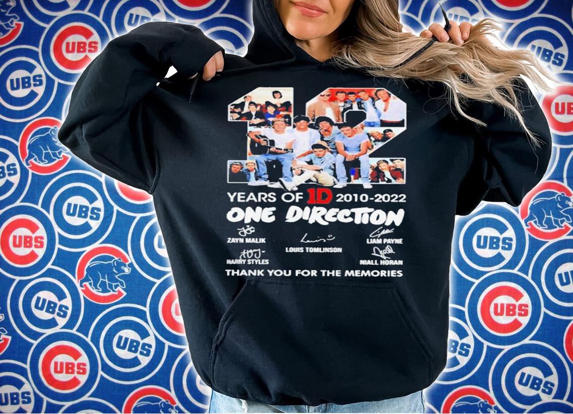 12 One Direction Incredible Years 2010-2022 Signatures Thank You For The Memories Shirt t-shirt hoodie