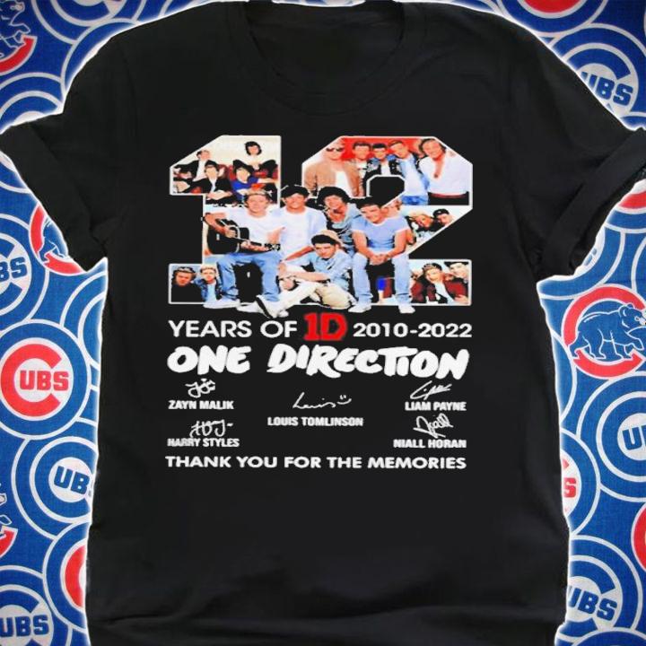 12 One Direction Incredible Years 2010-2022 Signatures Thank You For The Memories Shirt t-shirt shirt