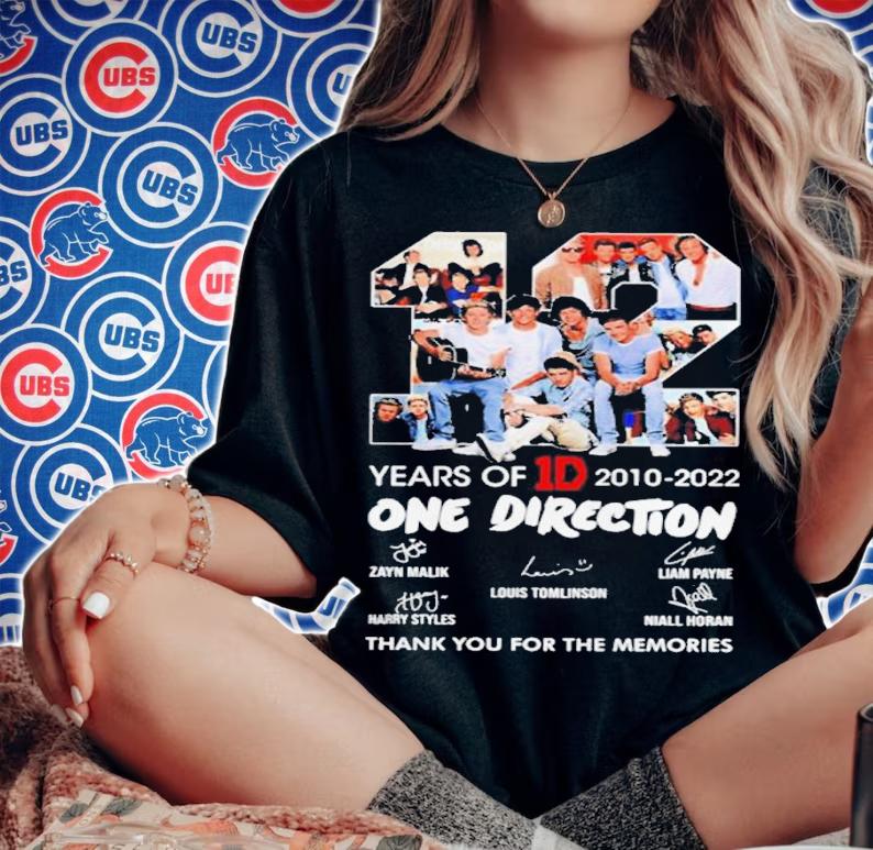 12 One Direction Incredible Years 2010-2022 Signatures Thank You For The Memories Shirt t-shirt woman shirt