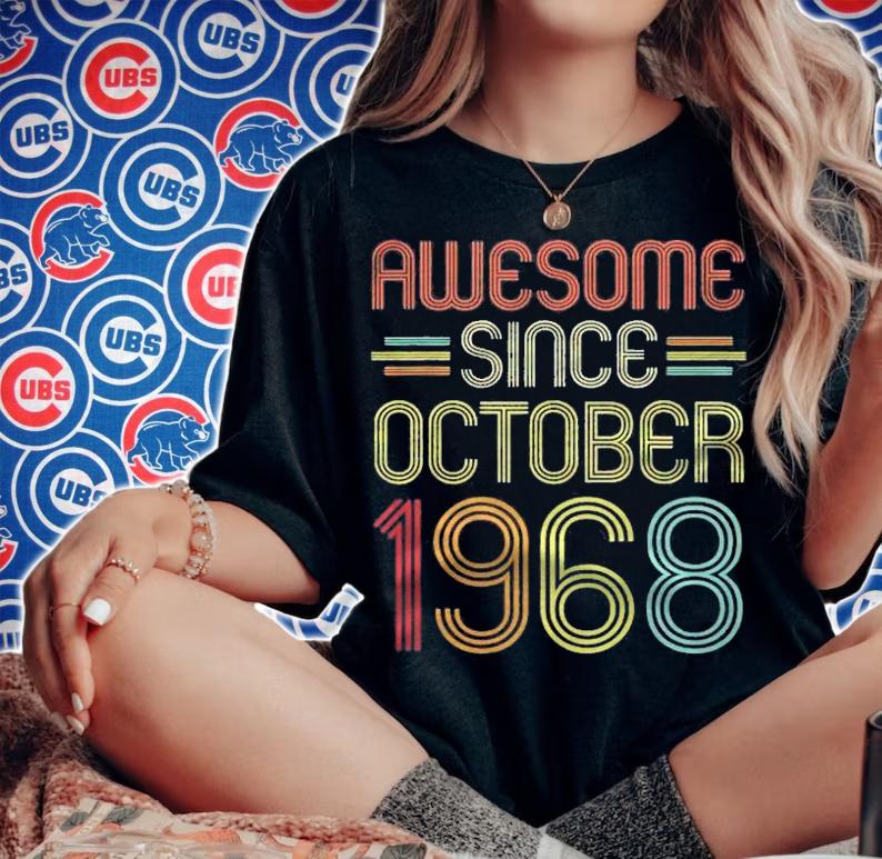 53Rd Birthday Gift Awesome Since October 1968 53 Years Old Shirt t-shirt
