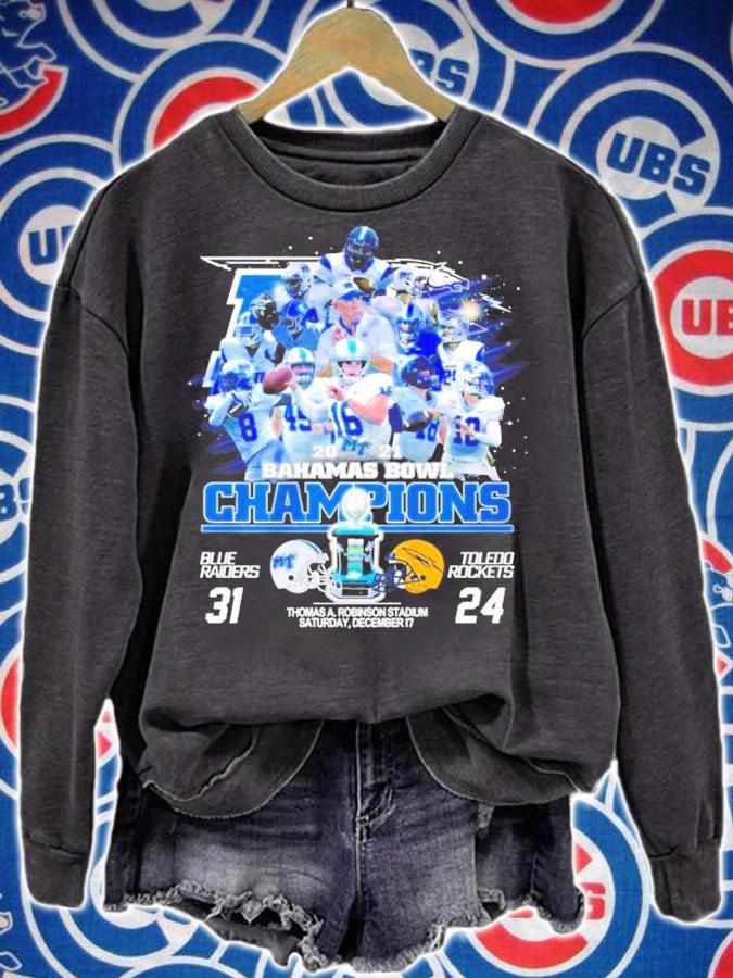 2021 Bahamas Bowl Champions Blue Raiders 31 Vs. Toledo Rockets 24 Shirt t-shirt