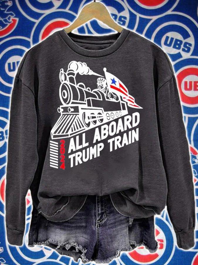 All Aboard Trump Train 2024 T-Shirt t-shirt sweatshirt